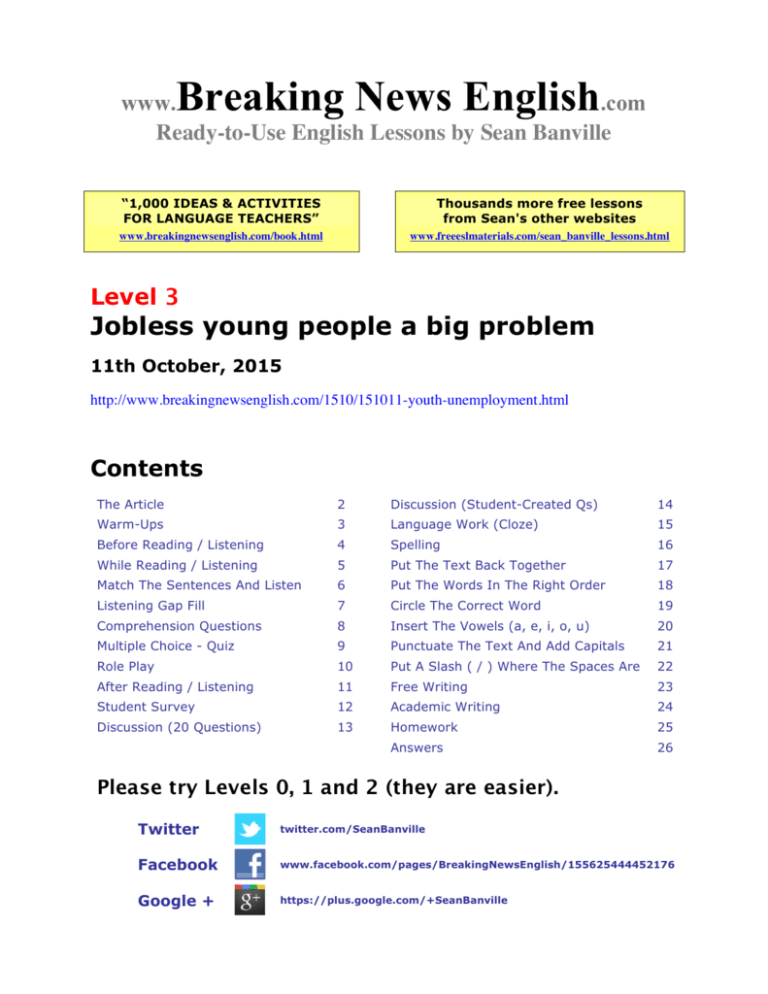 26-page Lesson - Breaking News English