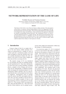 NETWORK REPRESENTATION OF THE GAME OF LIFE
