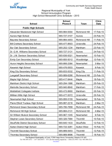 High School Menactra® Clinic Schedule – 2015
