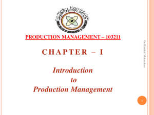 I Introduction to Production Management