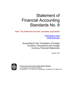 Statement of Financial Accounting Standards No. 8