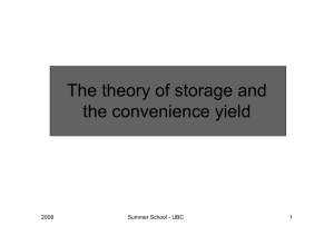 The theory of storage and the convenience yield