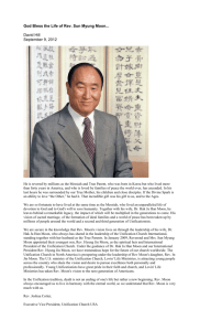 God Bless the Life of Rev. Sun Myung Moon