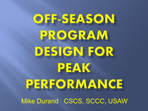 Off-Season Program Design for Peak Performance