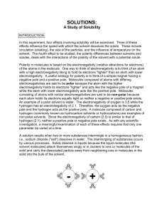 Solutions: A Study of Solubility
