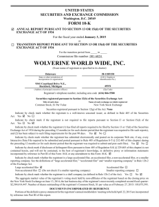 Wolverine Form 10-K 2014