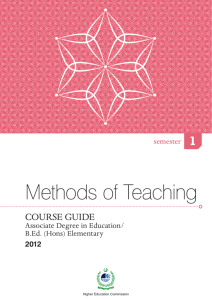 Methods of Teaching - Higher Education Commission