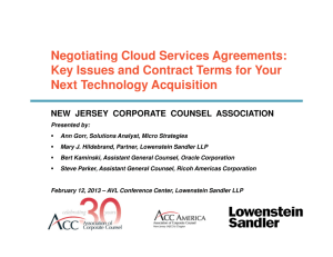 Negotiating Cloud Services Agreements