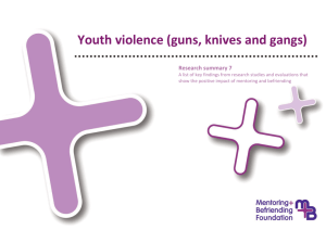 Youth violence (guns, knives and gangs)