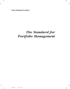 The Standard for Portfolio Management