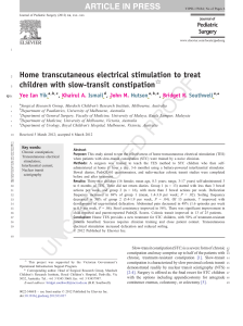Home transcutaneous electrical stimulation to treat children with