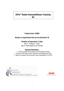 HiPer® Radial Immunodiffusion Teaching Kit
