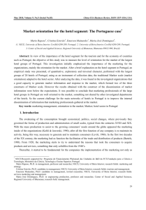 Market orientation for the hotel segment: The Portuguese case