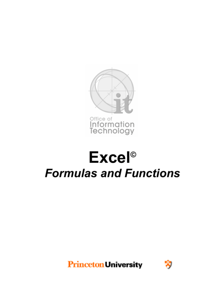 Formulas and Functions