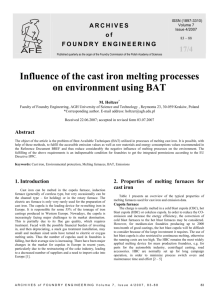 Influence of the cast iron melting processes on environment using BAT