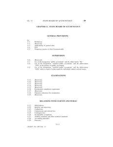 CHAPTER 11. STATE BOARD OF ACCOUNTANCY GENERAL