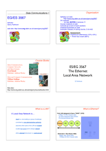 ES/EG 3567 The Ethernet Local Area Network