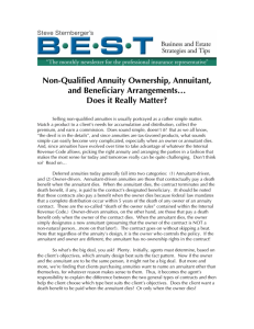 Non-Qualified Annuity Ownership, Annuitant, and Beneficiary