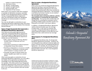 Colorado's Designated Beneficiary Agreement Act