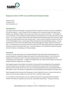 Response Letter to FDIC Core and Brokered Deposits Study