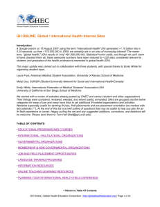 GH ONLINE: Global / International Health Internet Sites