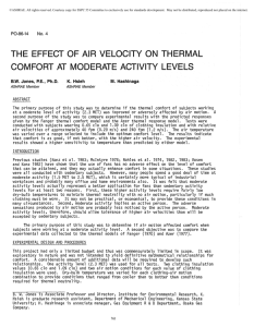 The effect of air velocity on thermal comfort at moderate activity levels