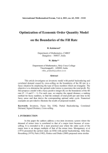 Optimization of Economic Order Quantity Model on the