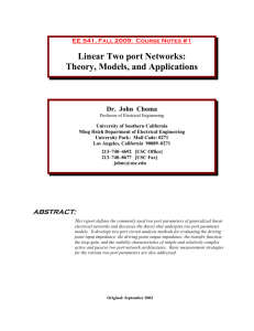 Linear Two Port Networks