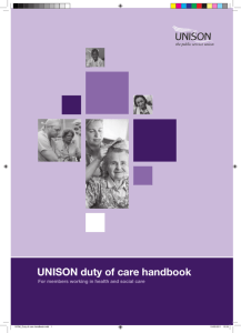 UNISON duty of care handbook