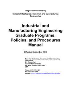 Industrial and Manufacturing Engineering Graduate Programs