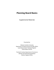 Planning Board Basics - Department of Commerce
