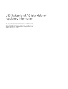 UBS Switzerland AG (standalone) regulatory information