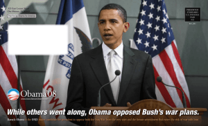 While others went along, Obama opposed Bush's war plans.