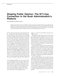 Shaping Public Opinion: The 9/11-Iraq Connection in the Bush