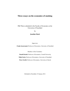 Three essays on the economics of smoking