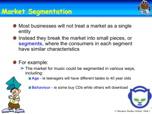 Business Studies Online: Market Segmentation