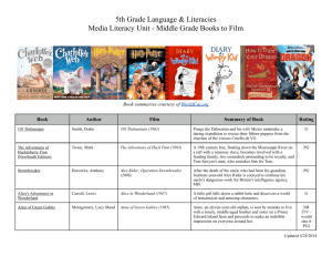 Middle Grade Book to Film List