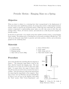 Periodic Motion - Hanging Mass on a Spring