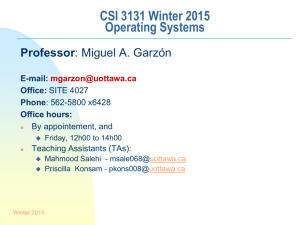 CSI 3131 Winter 2015 Operating Systems