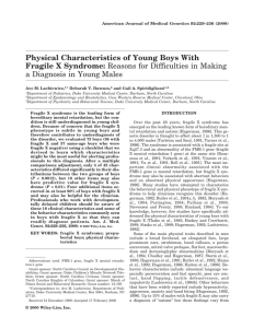 Physical characteristics of young boys with fragile X syndrome
