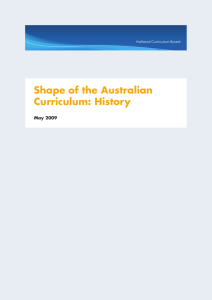 Shape of the Australian Curriculum: History