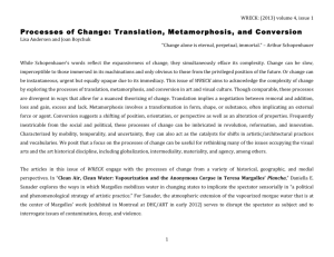 Processes of Change: Translation, Metamorphosis, and Conversion