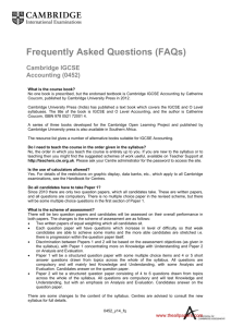 Frequently Asked Questions (FAQs) Cambridge IGCSE Accounting