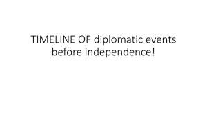TIMELINE OF diplomatic events before independence!