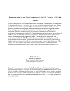 Economic Interests and Threat Assessment in the U.S. Congress
