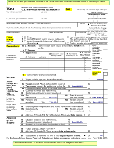2011 Form 1040A