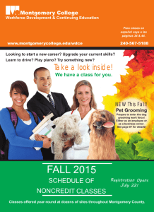 Fall 2015 Schedule of Noncredit Classes at Montgomery College