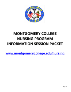 montgomery college nursing program information session packet