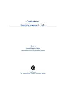 Case Studies on Brand Management Vol. I