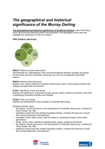 The geographical and historical significance of the Murray Darling